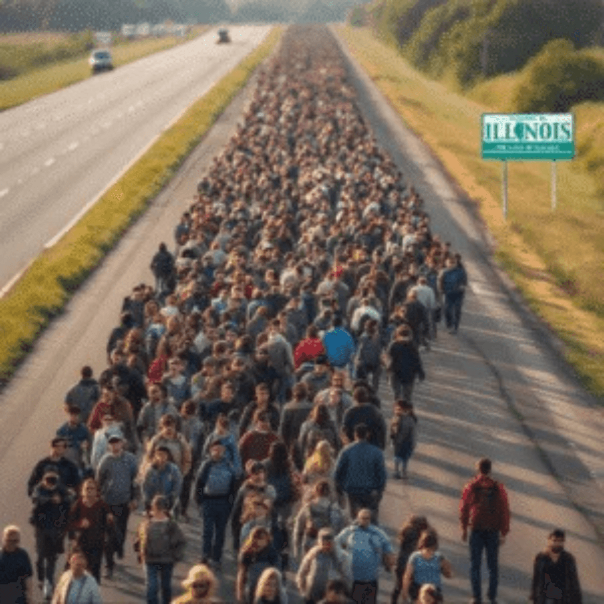 Understanding the Illinois Exodus 1 Moving Out Of Illinois - A large group of people leaving Illinois