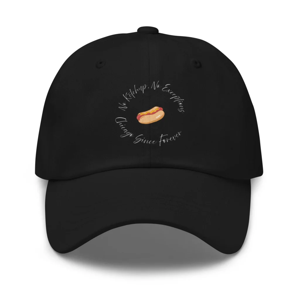 No Ketchup, No Exceptions Chicago baseball cap in black