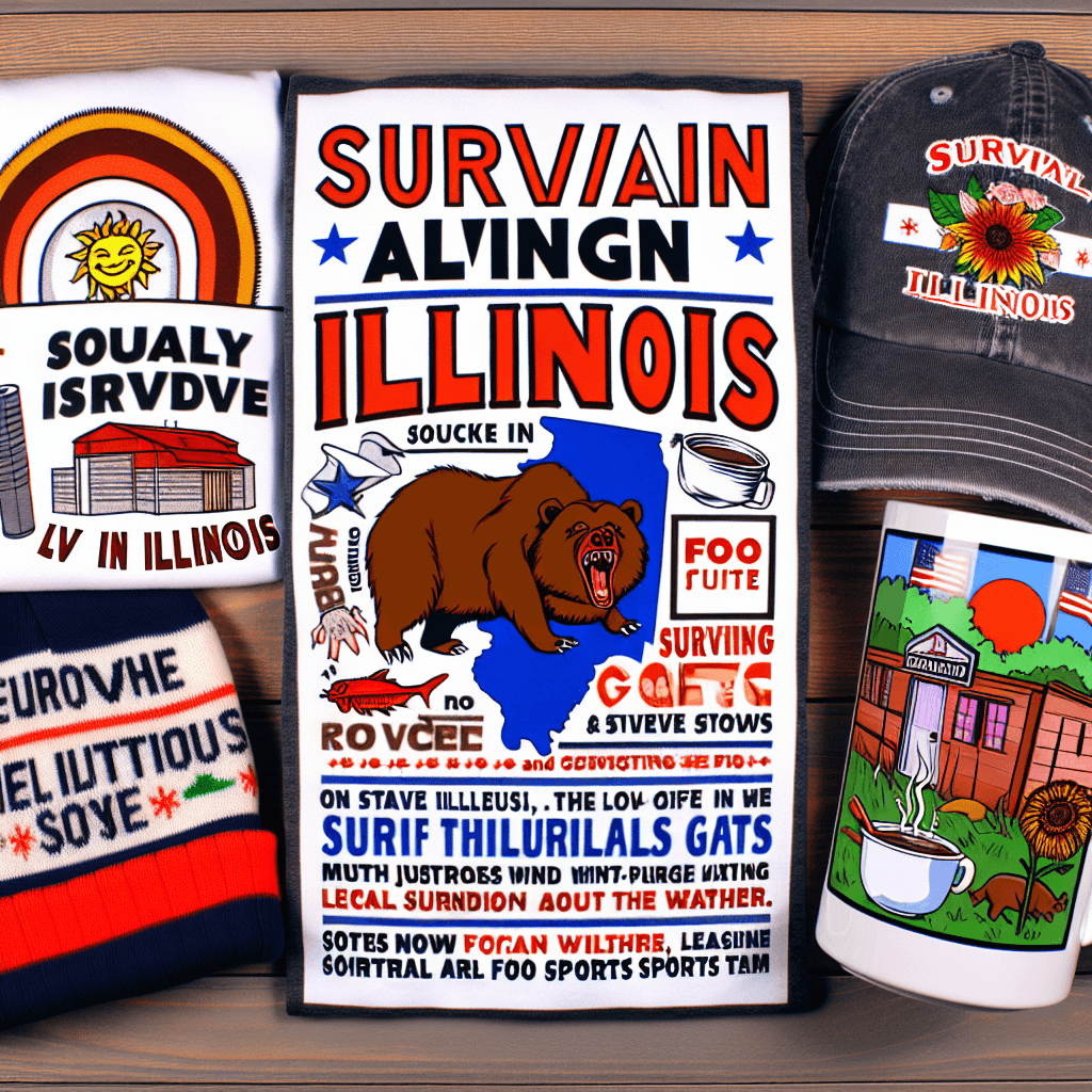 Additional Illustration of Surviving Illinois: Funny Illinois Gifts, T-Shirts, Mugs, and Hats