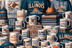 Illustration of Surviving Illinois: Funny Illinois Gifts, T-Shirts, Mugs, and Hats